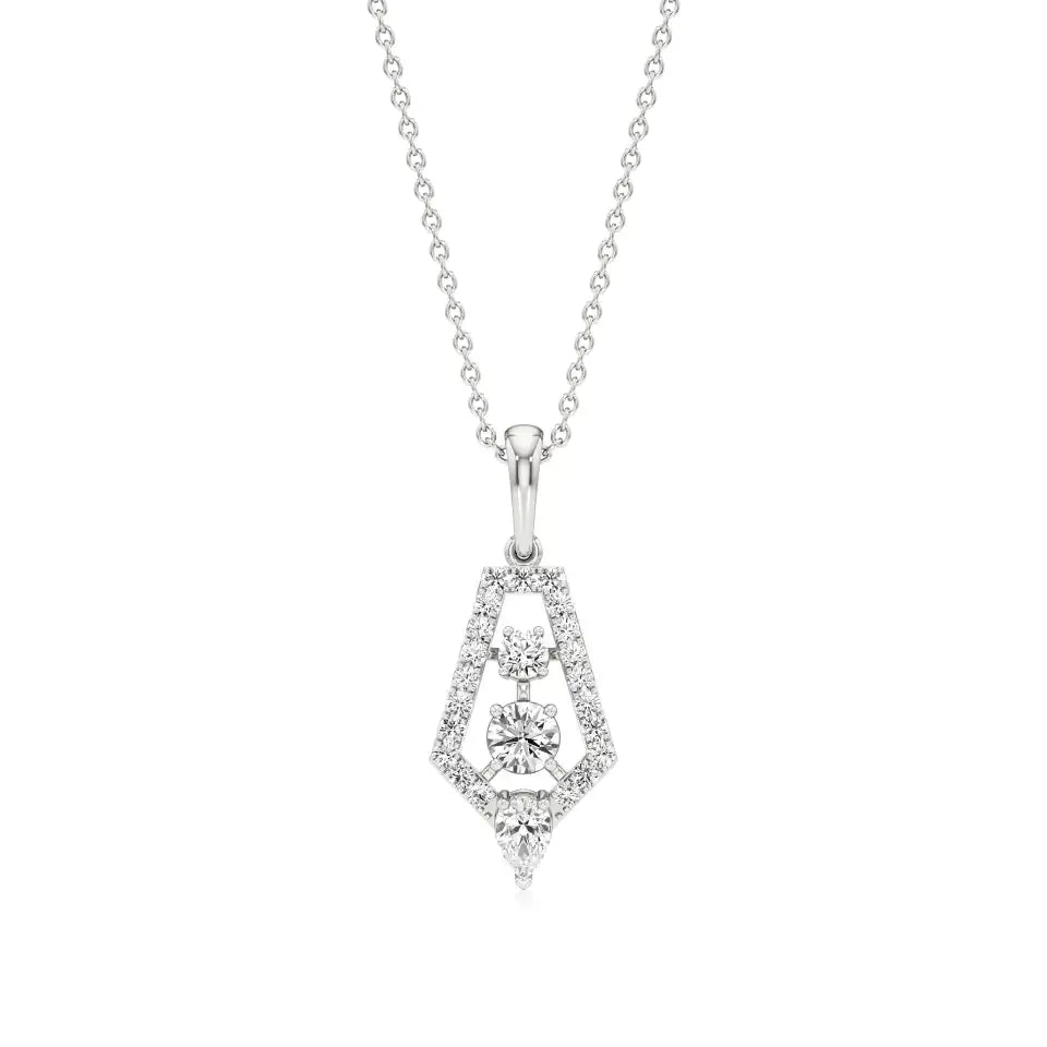 Mode | Pear & Round Lab Grown Diamonds Pendant - Nivara