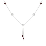 Sneh | Pear-Cut Ruby & Round Lab Grown Diamonds with Heart Motif Necklace