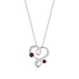 Sneh | Ruby & Round Lab Grown Diamonds Heart Pendant - Nivara