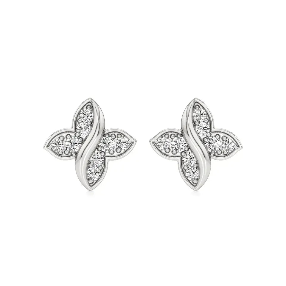 Flora | Round Lab-Grown Diamonds Floral Studs - Nivara