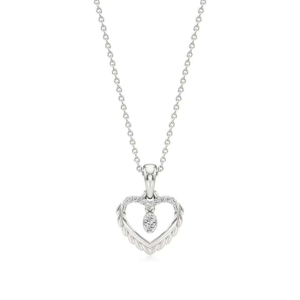 Sneh | Round Lab Grown Diamonds Heart Pendant - Nivara