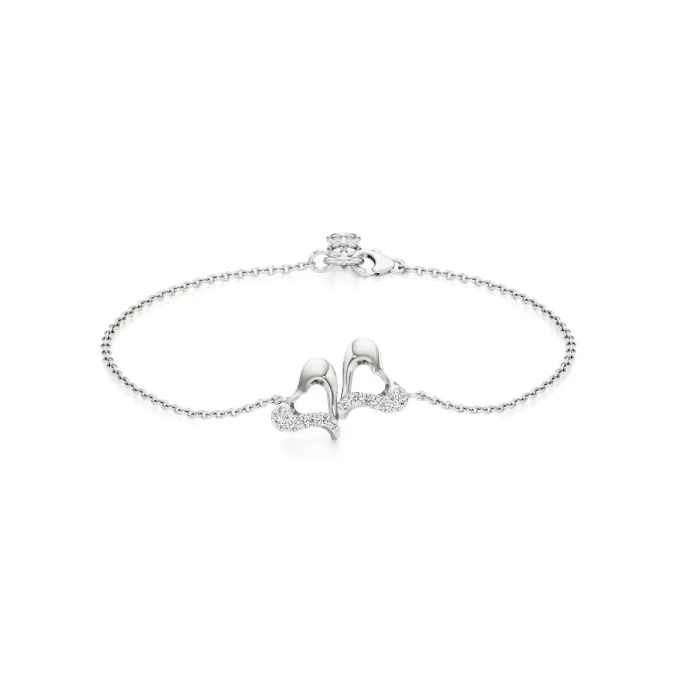 Sneh | Elegant Duo Heart Chain Bracelet - Nivara