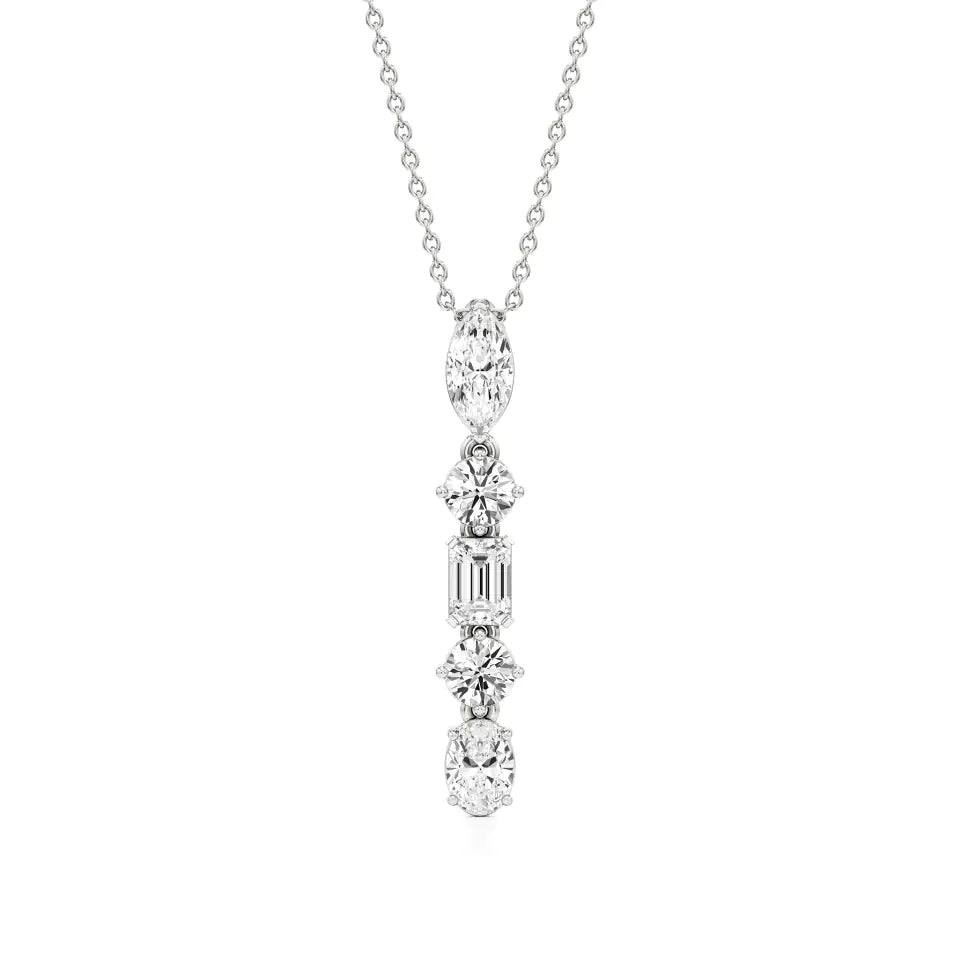 Anek | Multi-Stone Lab Grown Diamond Vertical Pendant