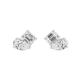 Toi et Moi | Pear & Emerald Lab-Grown Diamond Stud Earrings - Nivara
