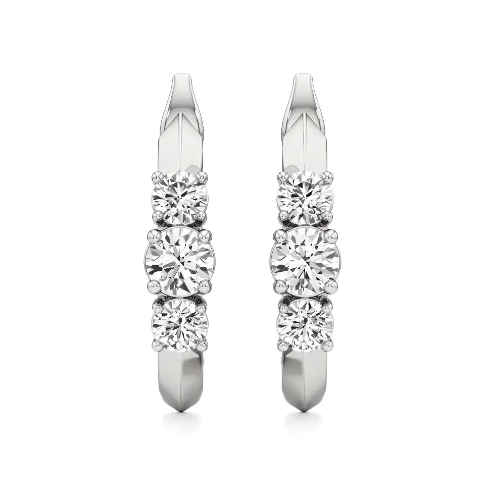 Aria | Trio Round Lab-Grown Diamond Hoop Earrings - Nivara