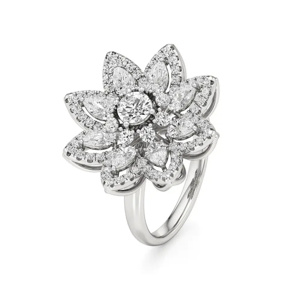 Flora | Round & Pear Lab-Grown Diamond Ring - Nivara