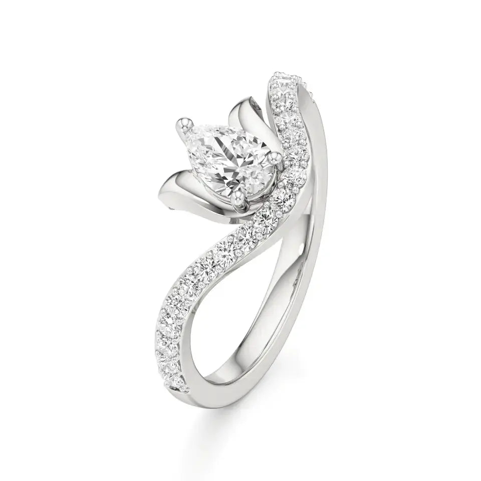 Flora | Round & Pear Lab-Grown Diamond Ring - Nivara