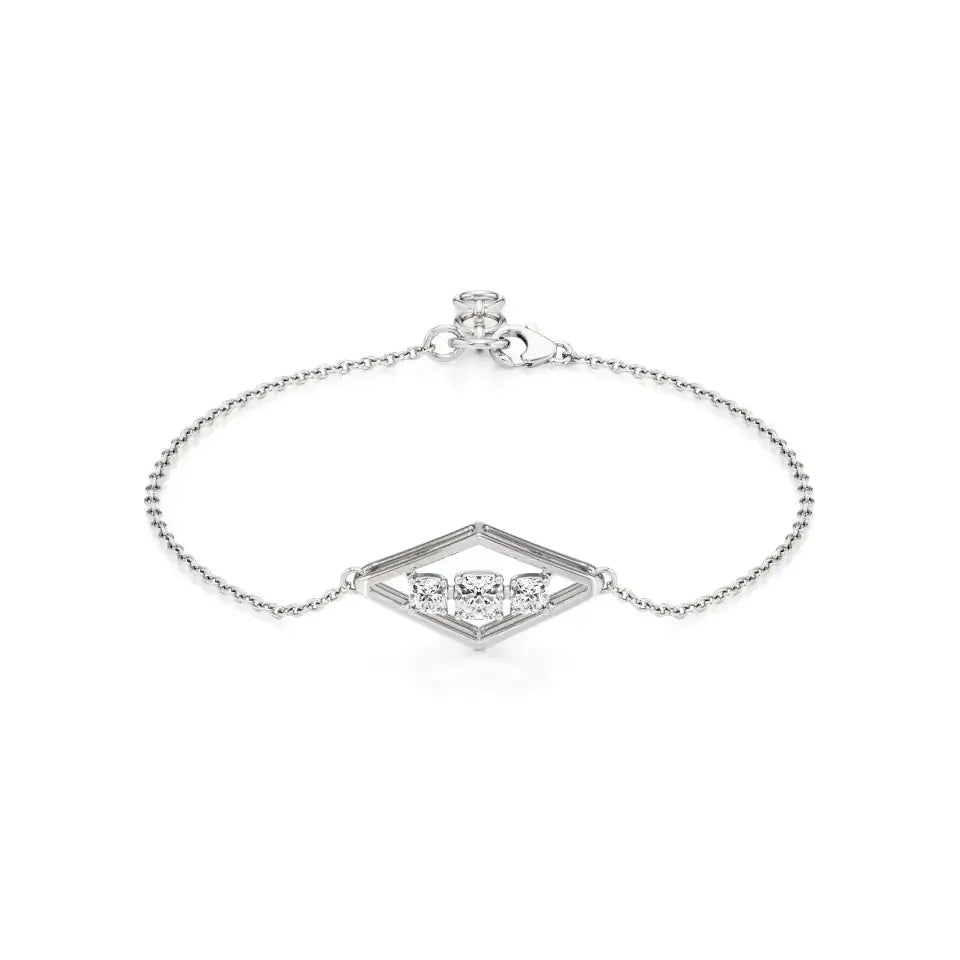 Aria | Trio Cushion-Cut Lab Grown Diamonds Chain Bracelet - Nivara