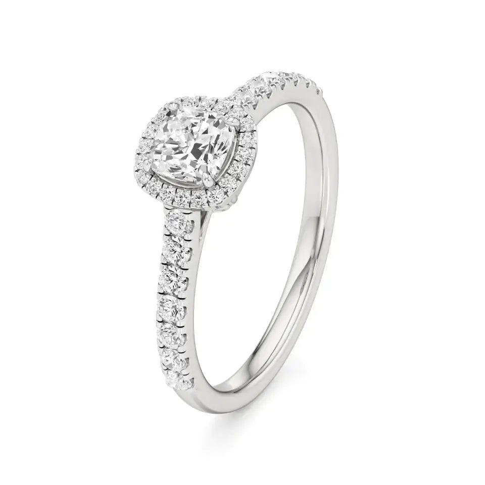 Mira | Cushion-cut Lab-Grown Diamond Halo Ring - Nivara