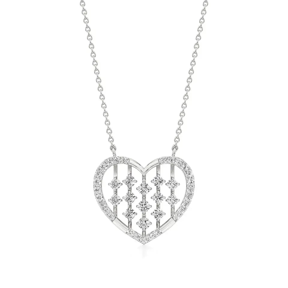 Sneh | Elegant Round Lab Grown Diamonds Heart Pendant - Nivara