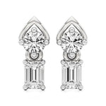 Mode | Round & Emerald Lab-Grown Diamond Drop Earrings - Nivara