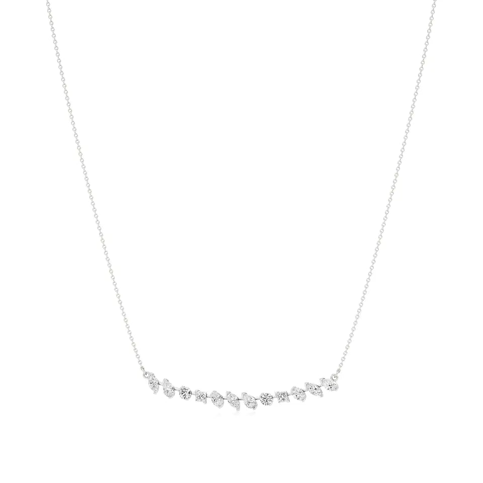 Anek | Multi-Shape Lab Grown Diamonds Bar Necklace