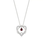 Sneh | Pear-Cut Ruby & Round Diamonds Pendant - Nivara