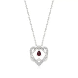 Sneh | Pear-Cut Ruby & Round Diamonds Pendant - Nivara
