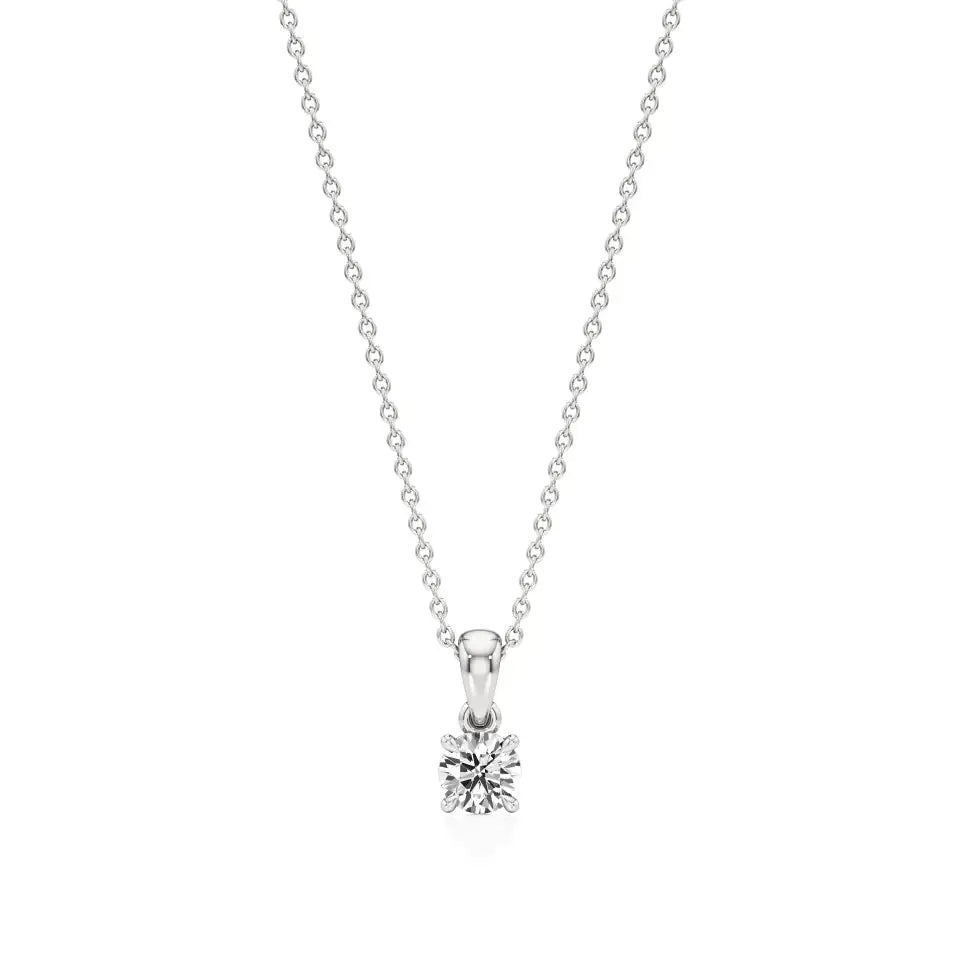 Thea | Round Lab Grown Diamonds 4-Prong Setting Pendant - Nivara