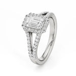 Mira | Round & Emerald Lab-Grown Diamond Halo Ring - Nivara