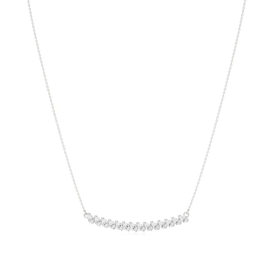 Noor | Pear Lab Grown Diamonds Bar Necklace - Nivara