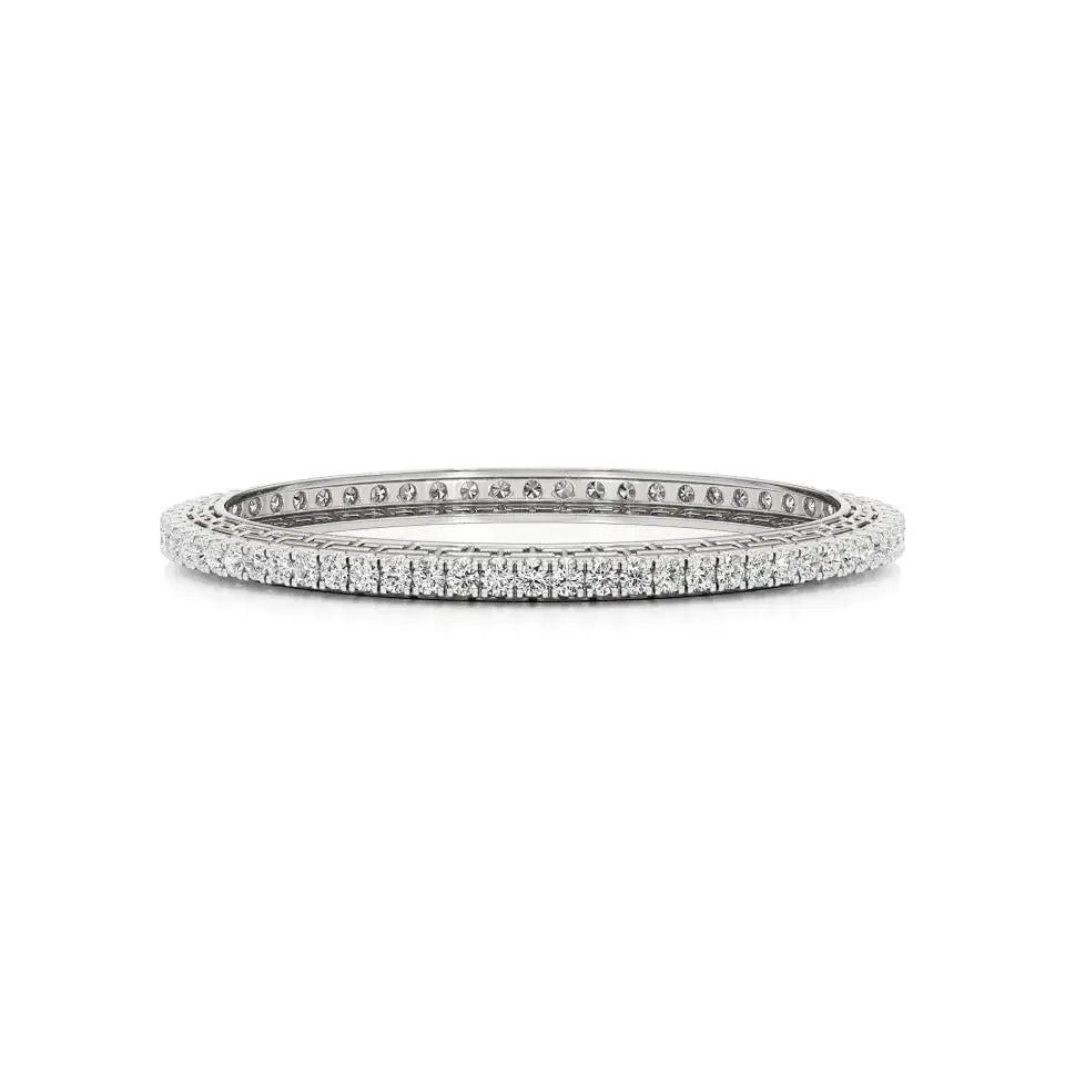 Ishar | Classic Round Lab Grown Diamonds Tennis Bangle - Nivara