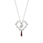 Sneh | Round Lab Grown Diamonds with Ruby Heart Pendant - Nivara