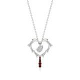 Sneh | Round Lab Grown Diamonds with Ruby Heart Pendant - Nivara