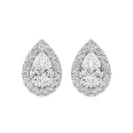 Mira | Pear Solitaire with Round Lab-Grown Diamond Halo Studs - Nivara