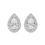 Mira | Pear Solitaire with Round Lab-Grown Diamond Halo Studs - Nivara