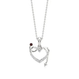 Sneh | Elegant Round Lab Grown Diamonds with Ruby Accent Heart Pendant - Nivara