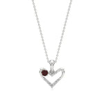 Sneh | Round Lab Grown Diamonds with Round Ruby Accent Heart Pendant - Nivara