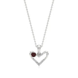 Sneh | Round Lab Grown Diamonds with Round Ruby Accent Heart Pendant - Nivara
