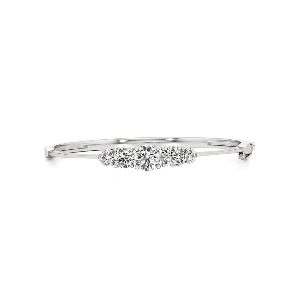 Noor | Classic Five Lab Grown Diamonds Oval Bangle - Nivara