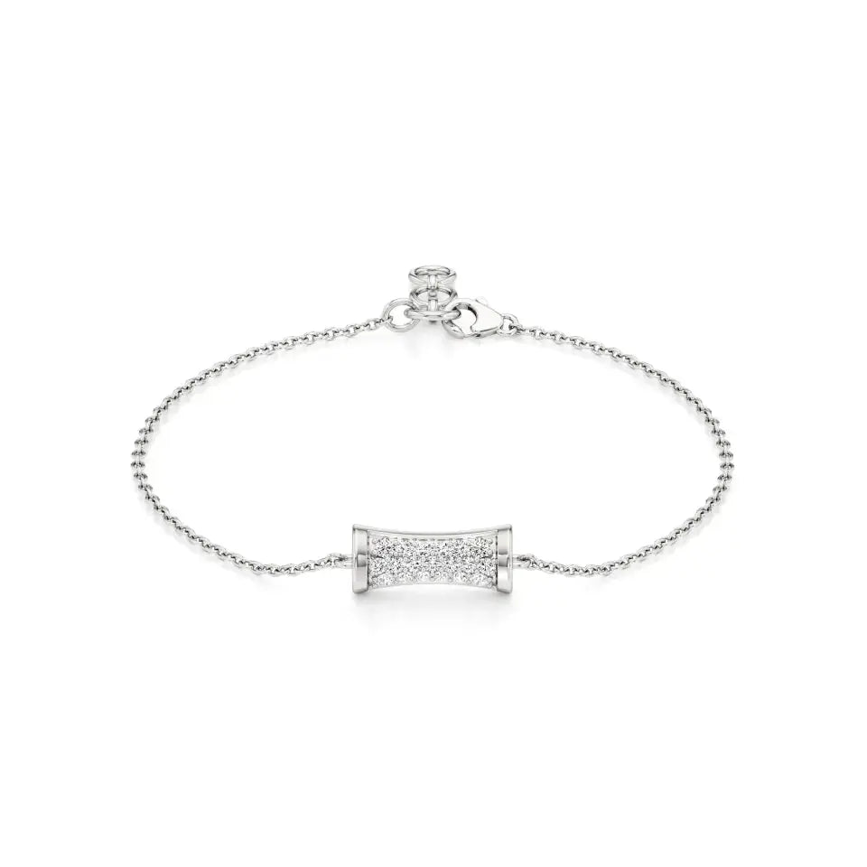 Rupak | Lab Grown Diamonds Cluster on Cylindrical Piece Chain Bracelet - Nivara