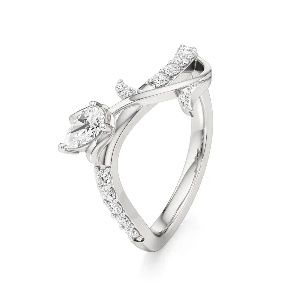 Mode | Round & Pear Lab-Grown Diamond Ring - Nivara
