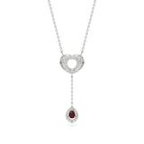 Sneh | Pear-Cut Ruby & Round Lab Grown Diamonds Necklace