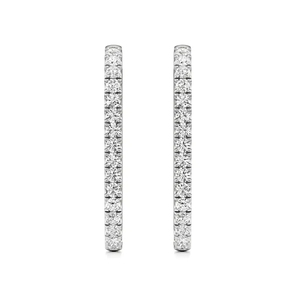 Mode | Round Lab-Grown Diamond Sleek Hoop Earrings - Nivara