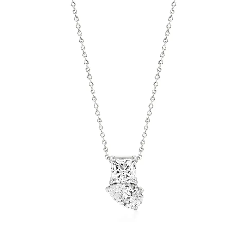 Toi et Moi | Pear & Princess Lab Grown Diamonds Pendant - Nivara