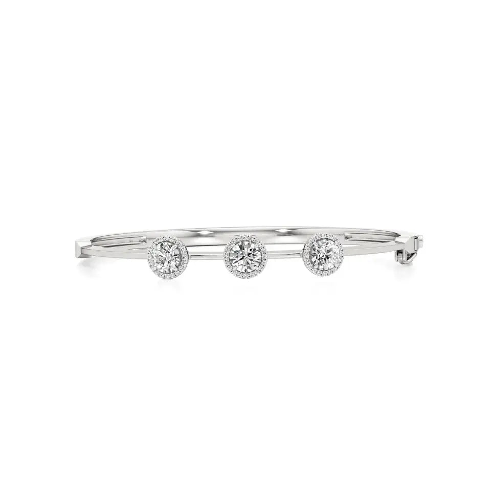 Elina | Round Lab Grown Diamonds Oval Bangle - Nivara