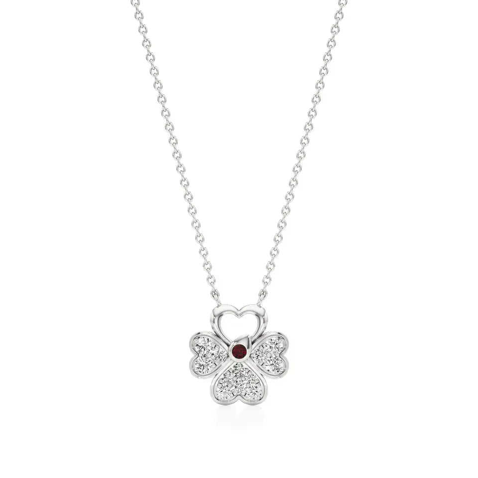 Flora | Floral Design with Center Ruby  Pendant - Nivara