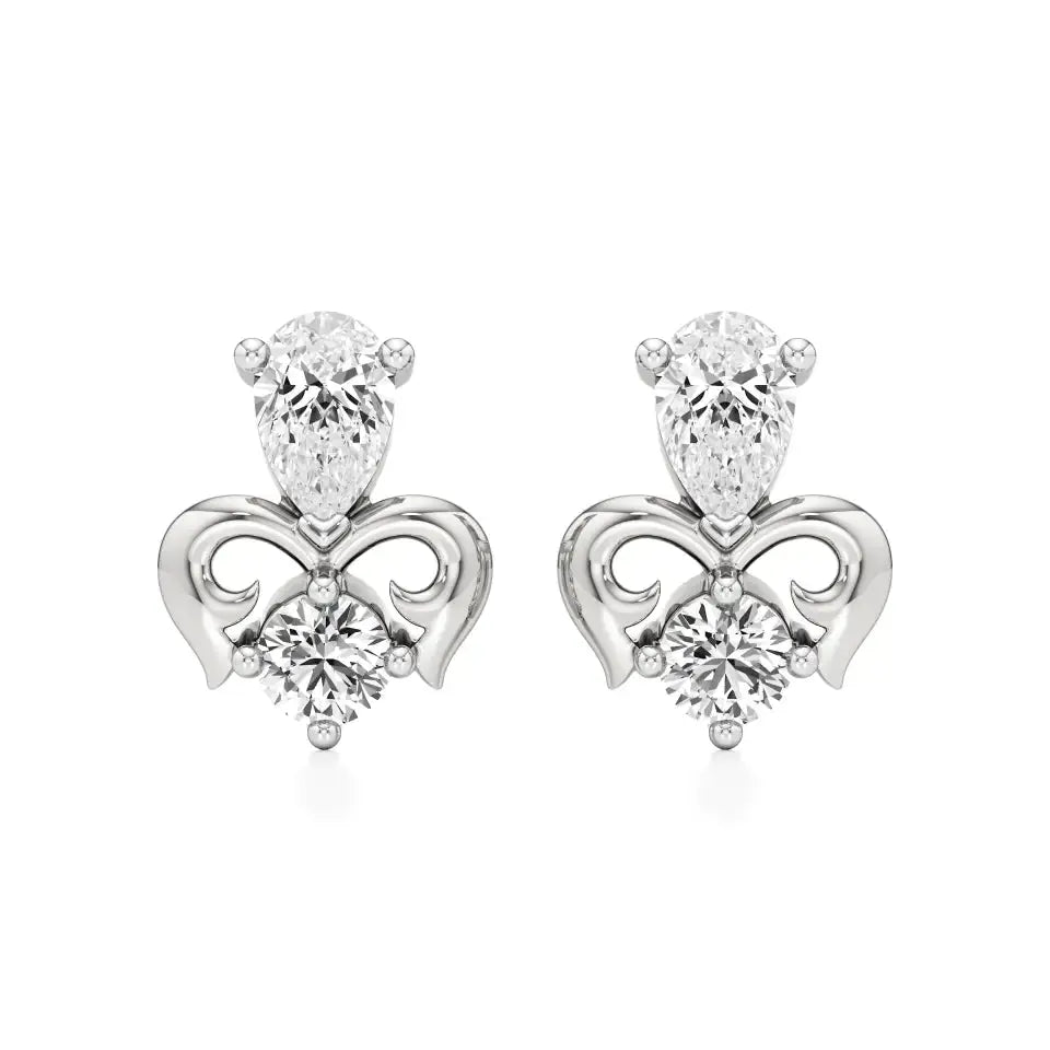 Mode | Pear & Round Lab-Grown Diamond Duo Studs - Nivara