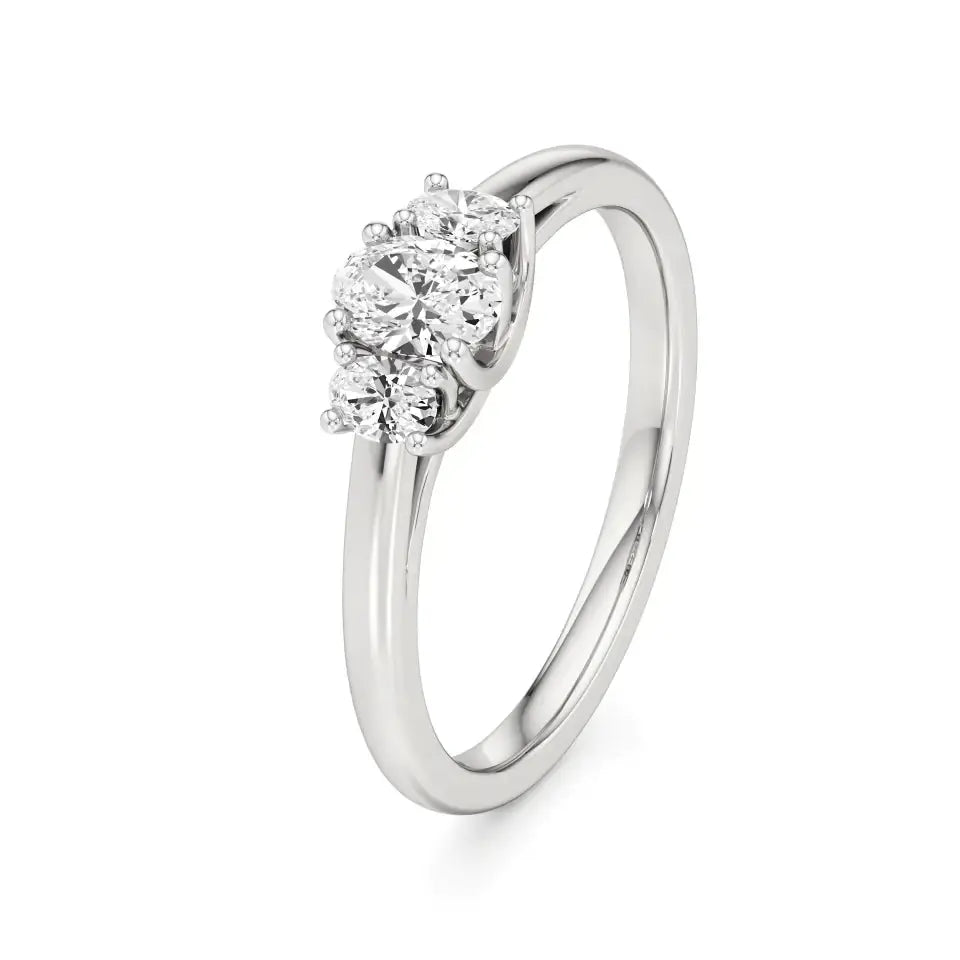 Aria | Oval Lab-Grown Diamond Three-Stone Ring - Nivara