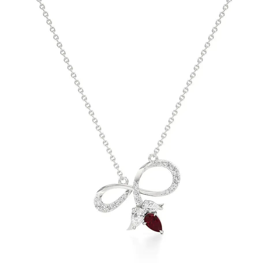 Foreva | Classic Ruby & Diamond Infinity Pendant - Nivara