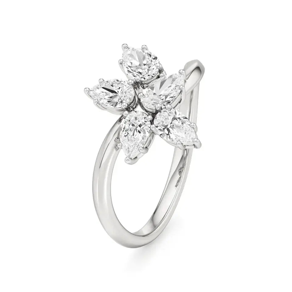 Flora | Pear Diamonds in Flora Design - Nivara