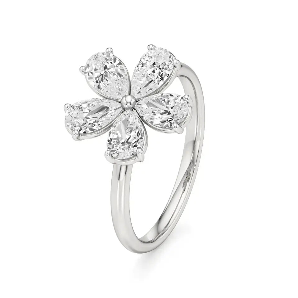 Flora | Pear Diamonds in Flora Design - Nivara