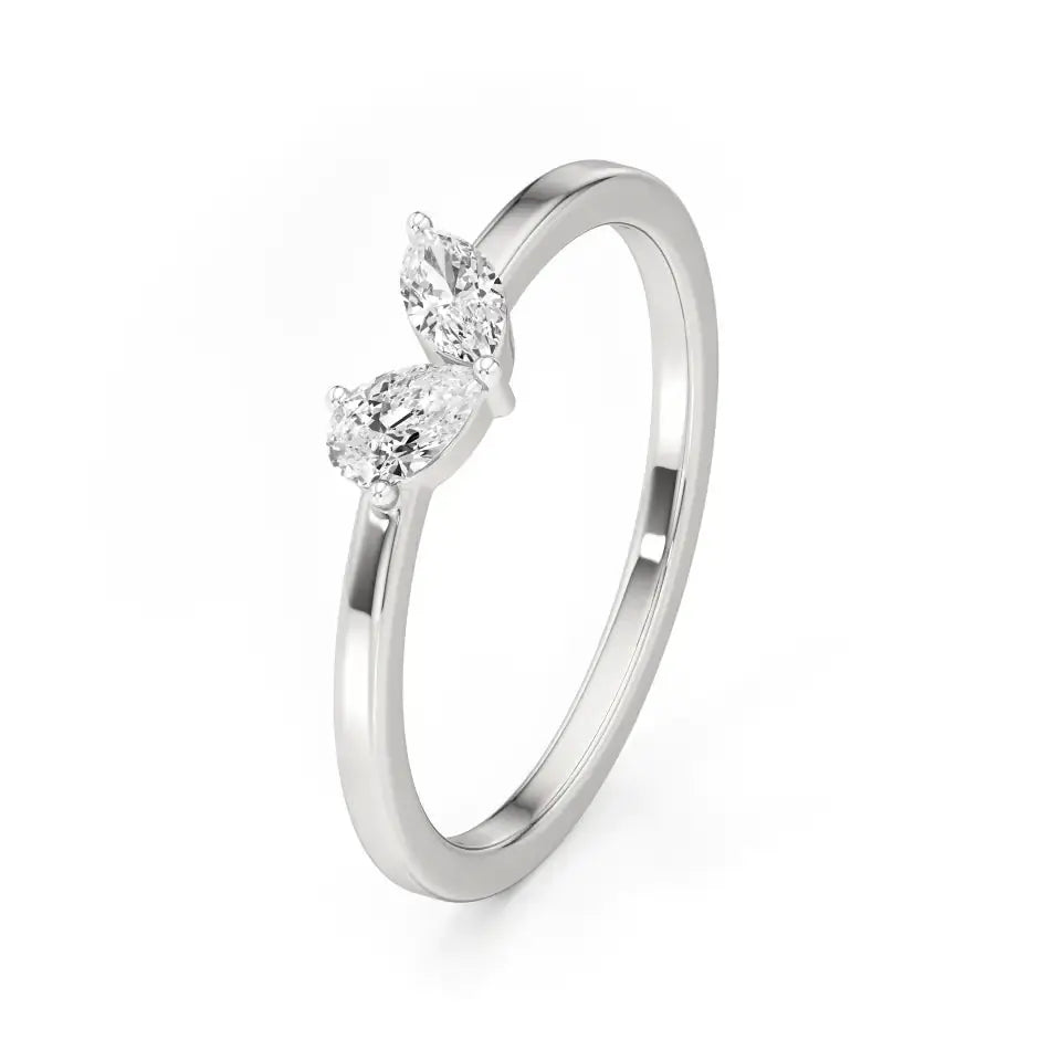 Mode | Marquise & Pear Lab-Grown Diamond Solitaire Ring - Nivara