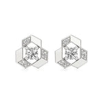 Mode | Round Solitaire Stud with Side Round Diamonds - Nivara