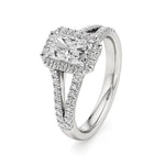 Mira | Emerald Cut Solitaire with Halo - Nivara