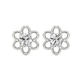 Flora | Round Lab-Grown Diamond Floral Studs - Nivara