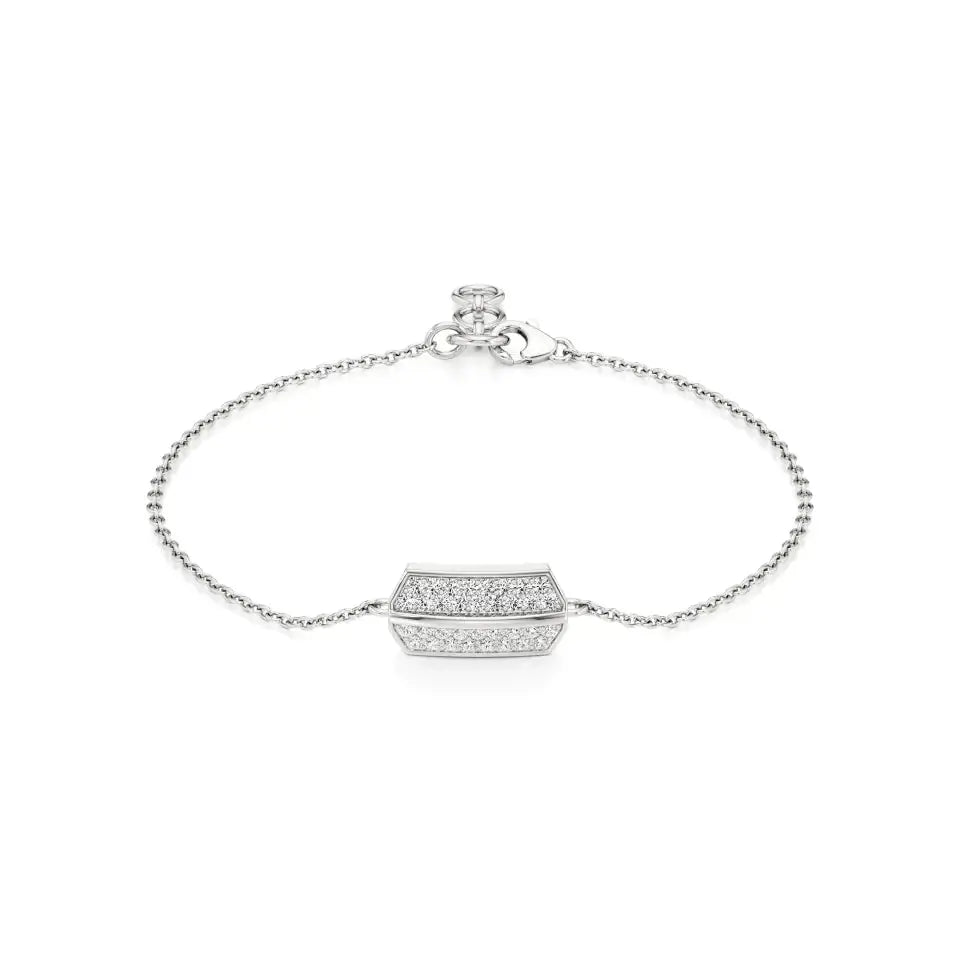 Rupak | Round Lab Grown Diamonds Clustered on Hexagon Charm Bracelet - Nivara