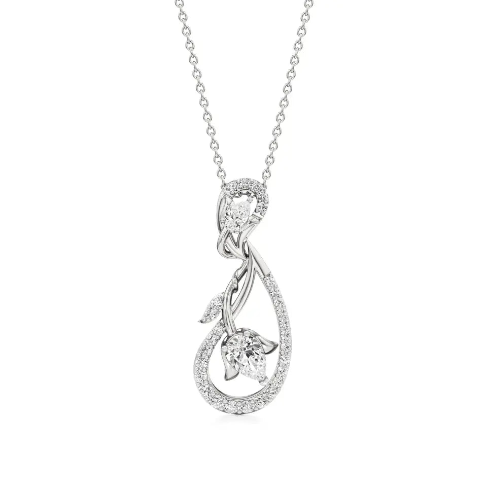 Mode | Pear & Round Lab Grown Diamonds Floral Pendant - Nivara