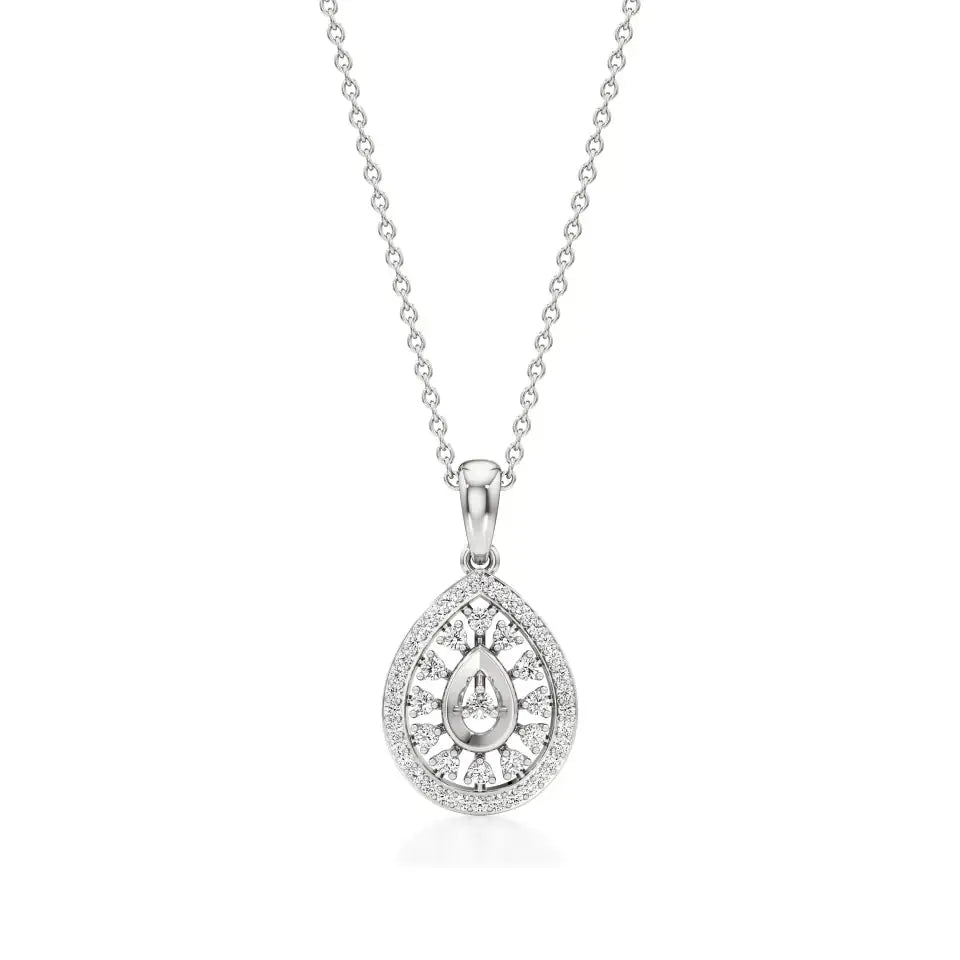 Celesta | Elegant Round Lab Grown Diamonds Cluster Pendant - Nivara