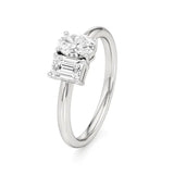 Toi et Moi | Oval & Emerald Lab-Grown Diamond Ring - Nivara